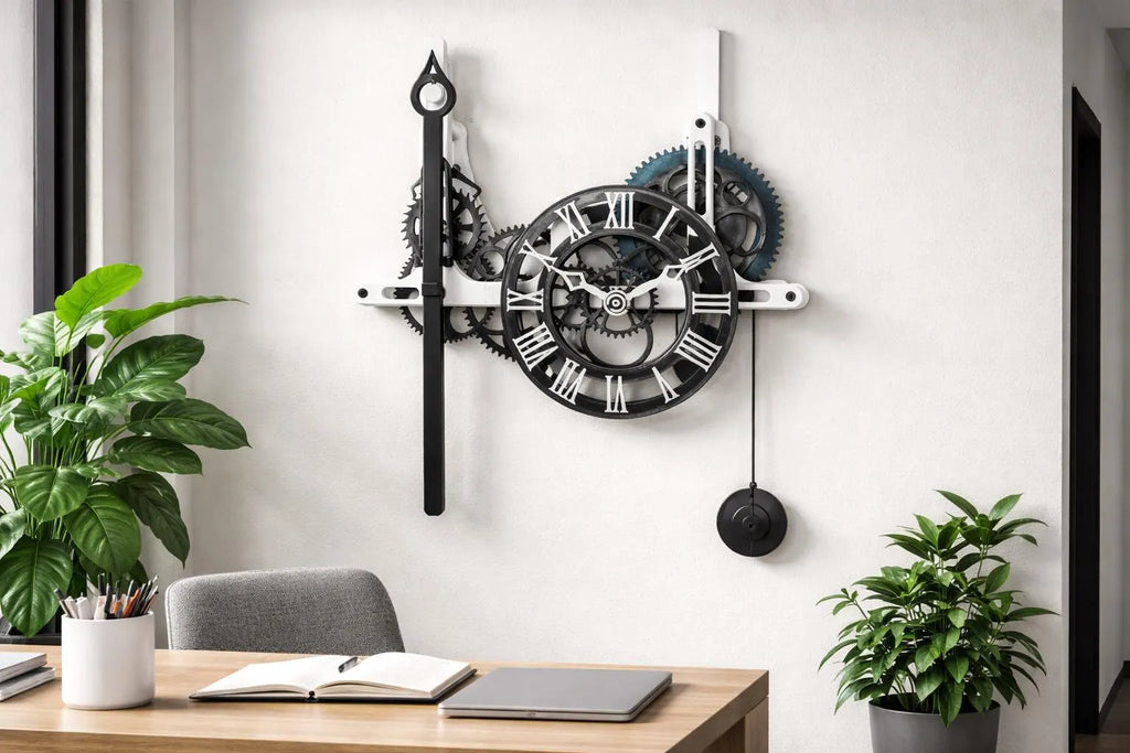 3D Mechanical Wall Clock (Modern Gear Design)